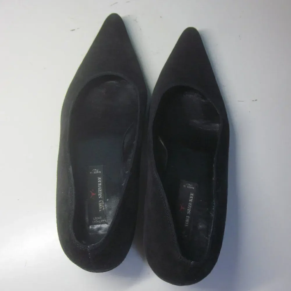 Yoki Suzukee Women's Heels Leather 8 Vintage 90s Office Siren Sculptural Pumps